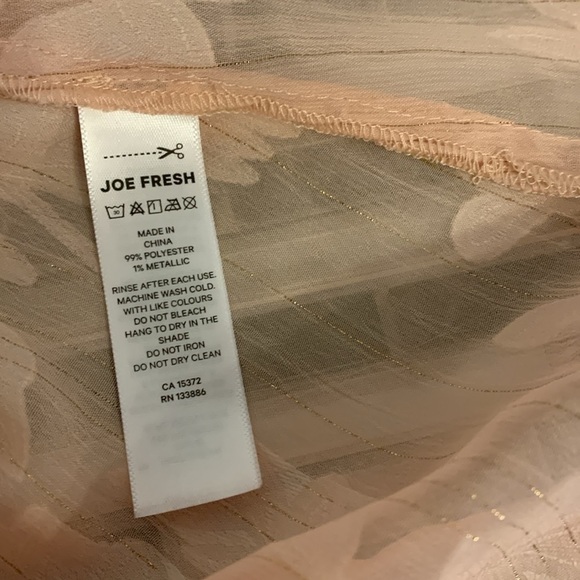NWT JOE FRESH ROXY EARLE Peach Sparkle Long Sleeve Blouse 1X - Picture 10 of 11